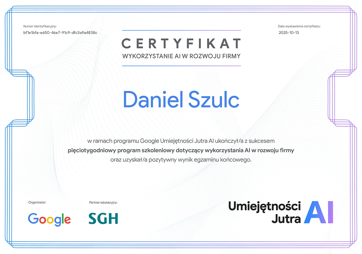 Certyfikat Umiejętności Jutra